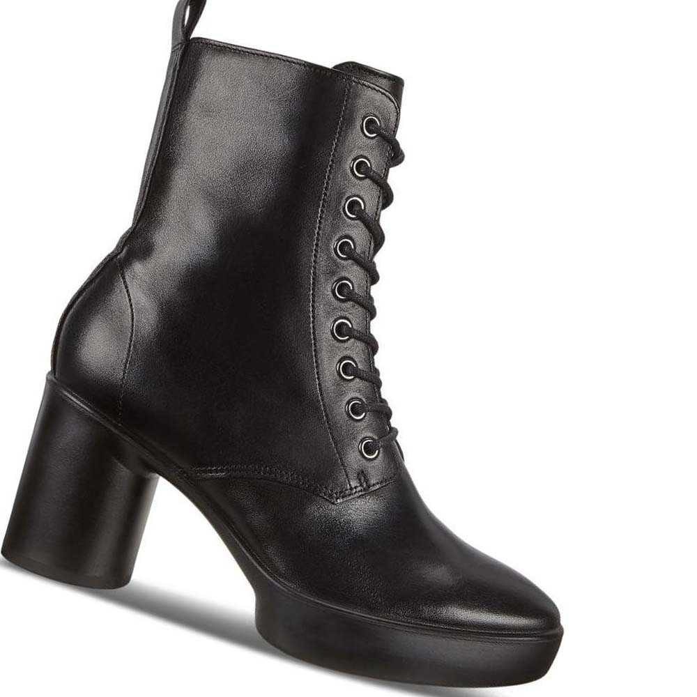 Women\'s Ecco Shape Sculpted Motion 55 Lace-up Boots Black | SG 37WNB